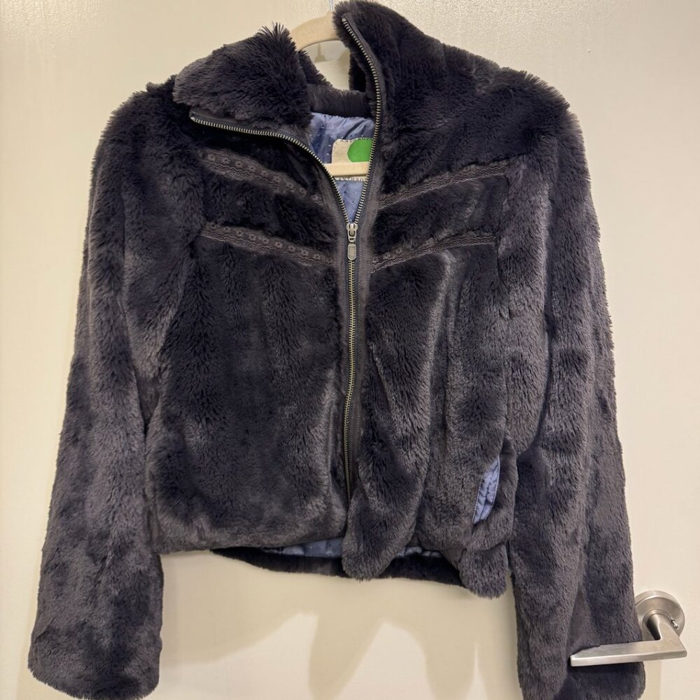 Anthropologie Faux Fur Crop Coat